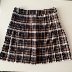 Pleated Plaid Skirt